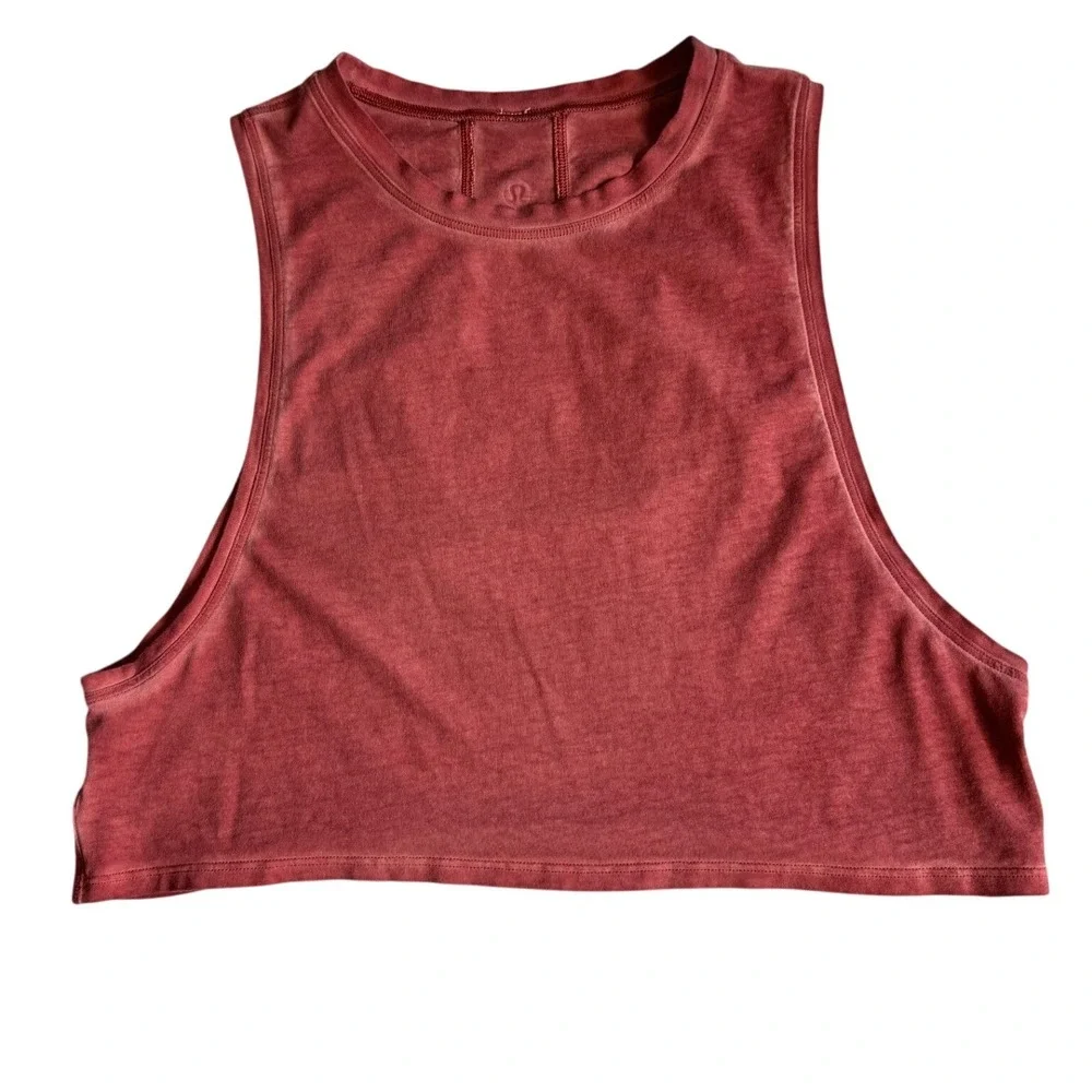 Lululemon Muscle Love Crop Tank Top Fade Washed Brick Rose Athletic Womens 4